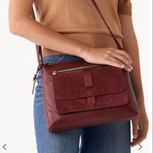 Fossil Crossbody Maroon Bag - Brand New!